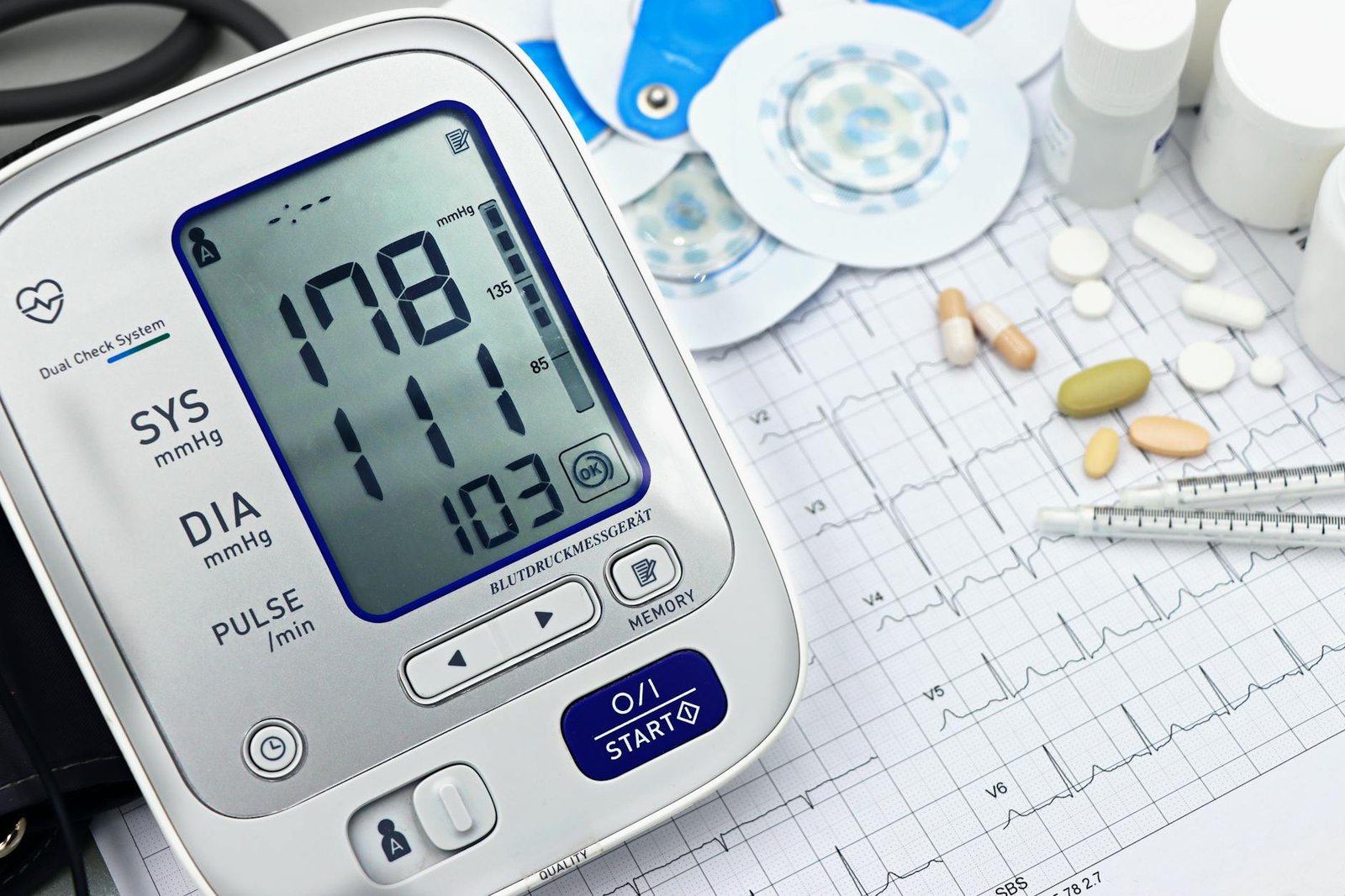 digital blood pressure monitor with ecg printout